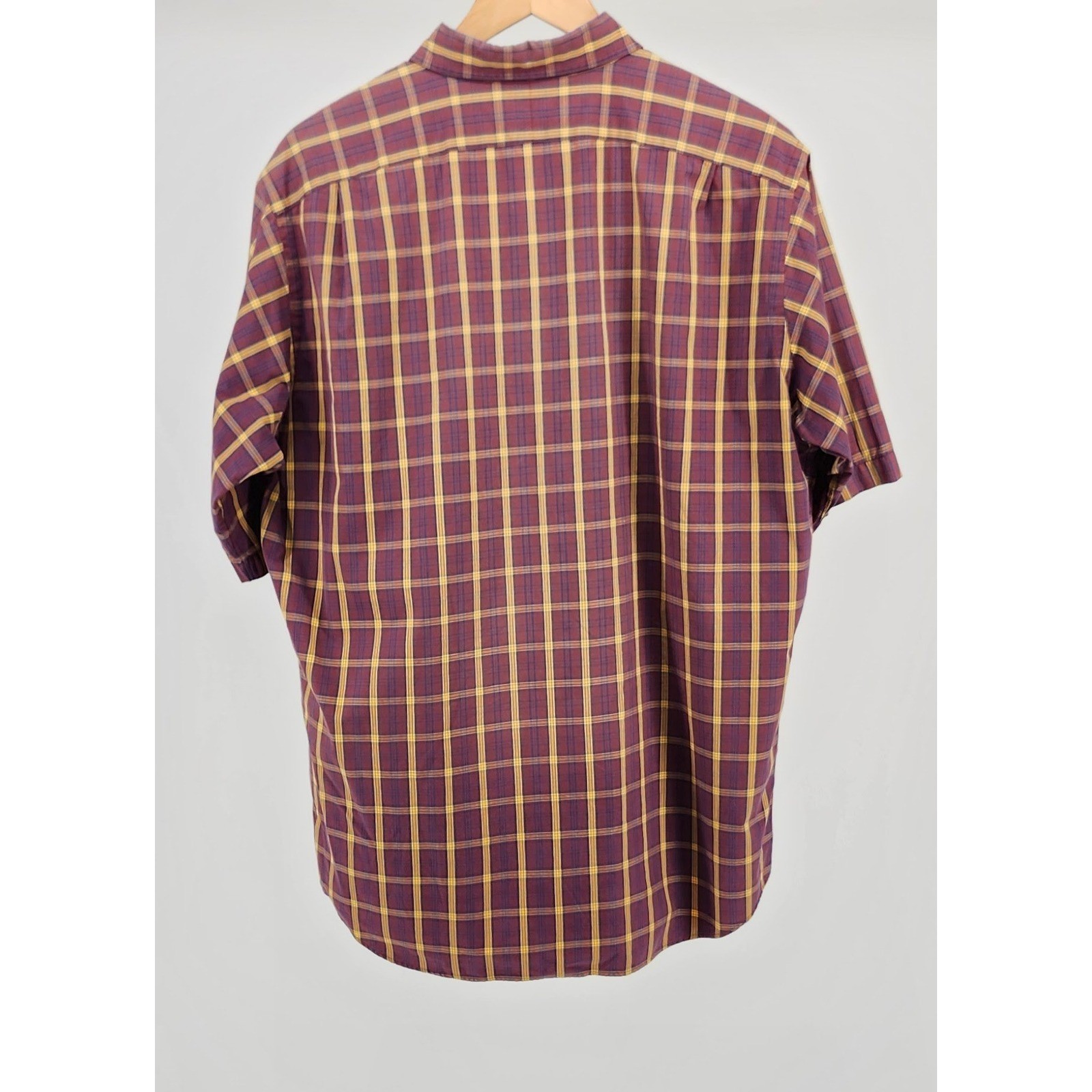 Daniel Cremieux Collection Mens Large Tailored Fit Plaid Short Sleeve Shirt Red