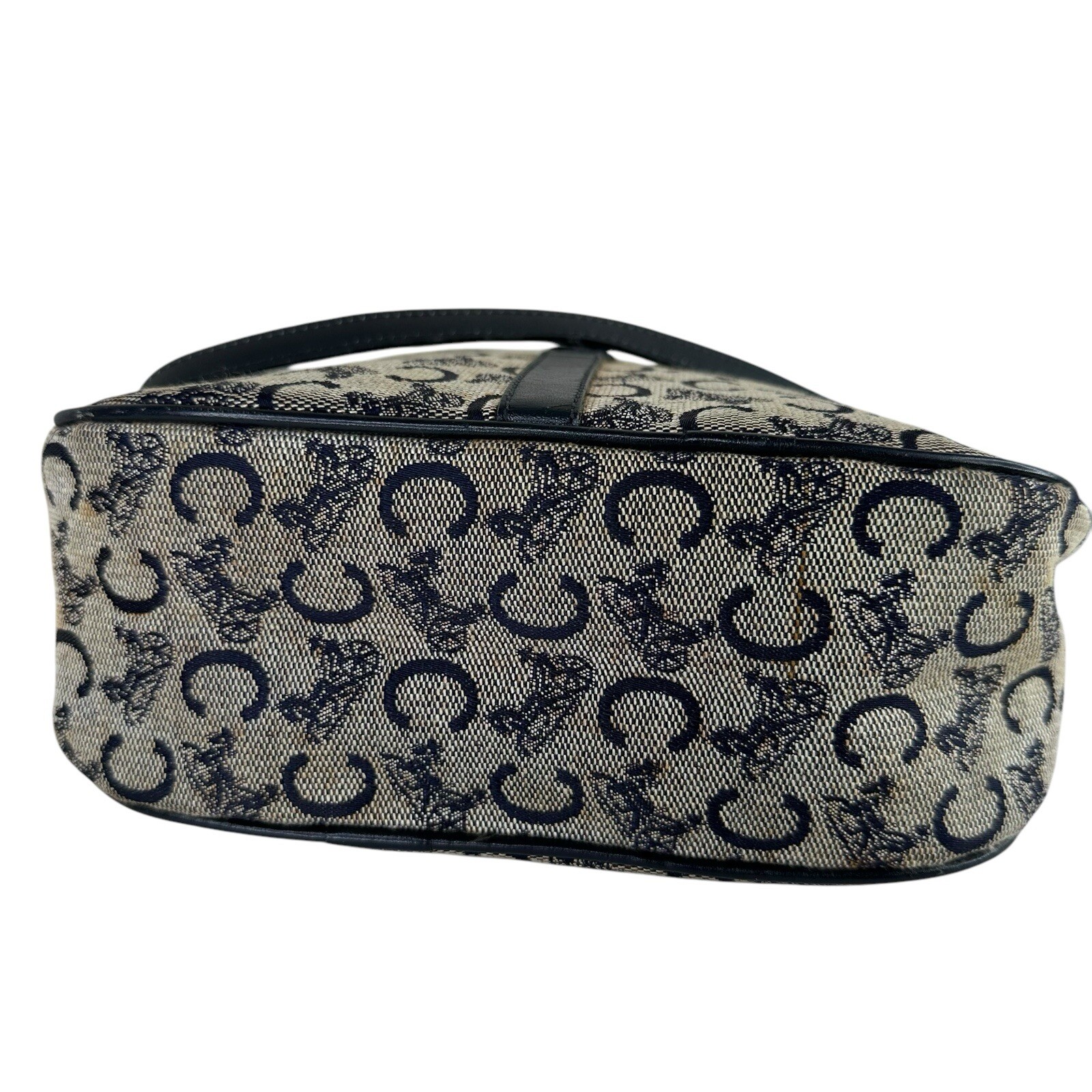 Celine Horse Carriage Hardware Monogram C Jacquard/Leather Shoulder Bag Blue