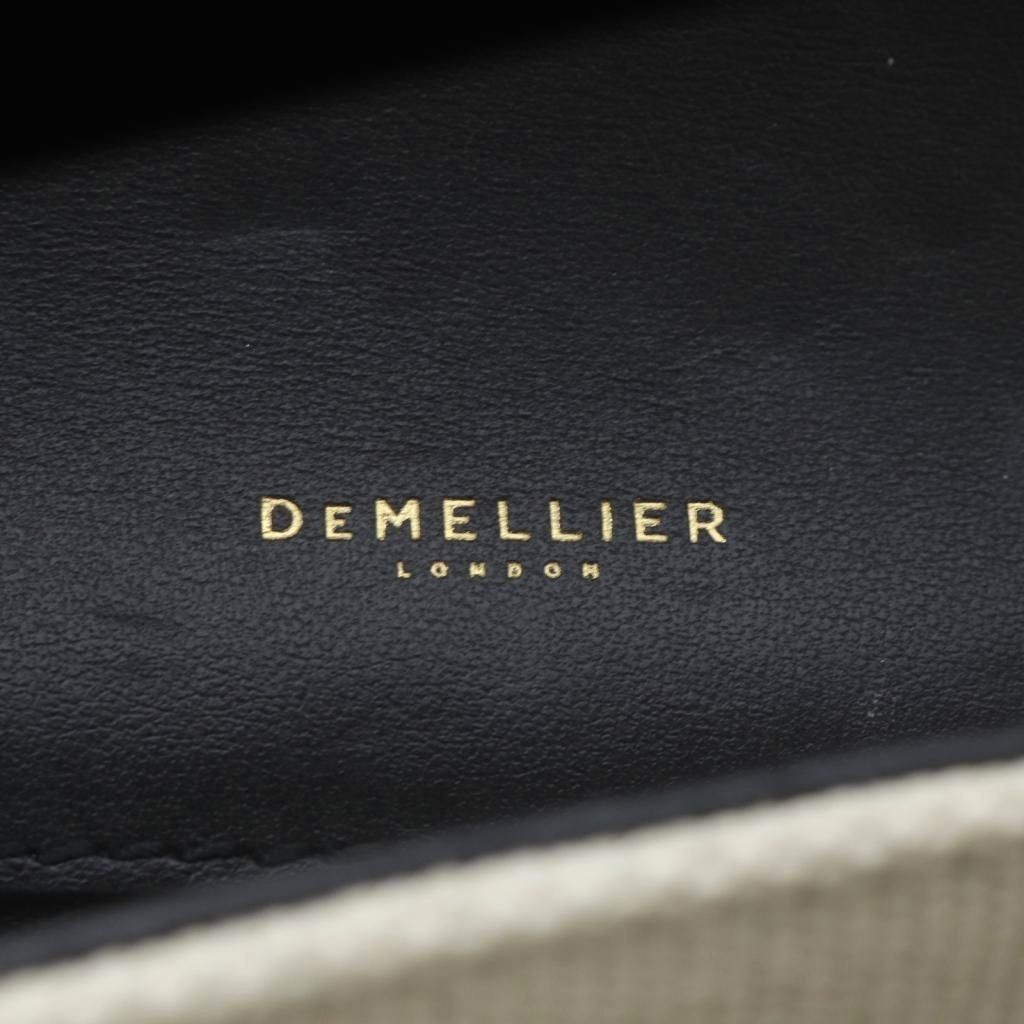 DEMELLIER SMALL VANCOUVER Shoulder Bag One Shoulder Border Canvas Leather White