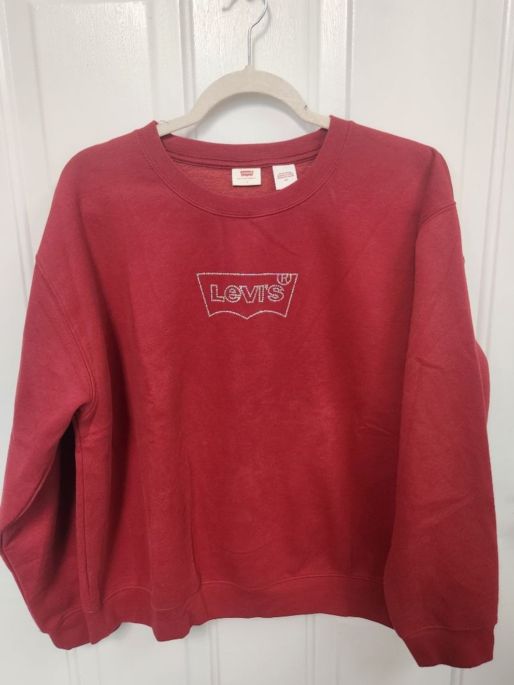 Levi’s Red Rhinestone Logo Sweatshirt Medium