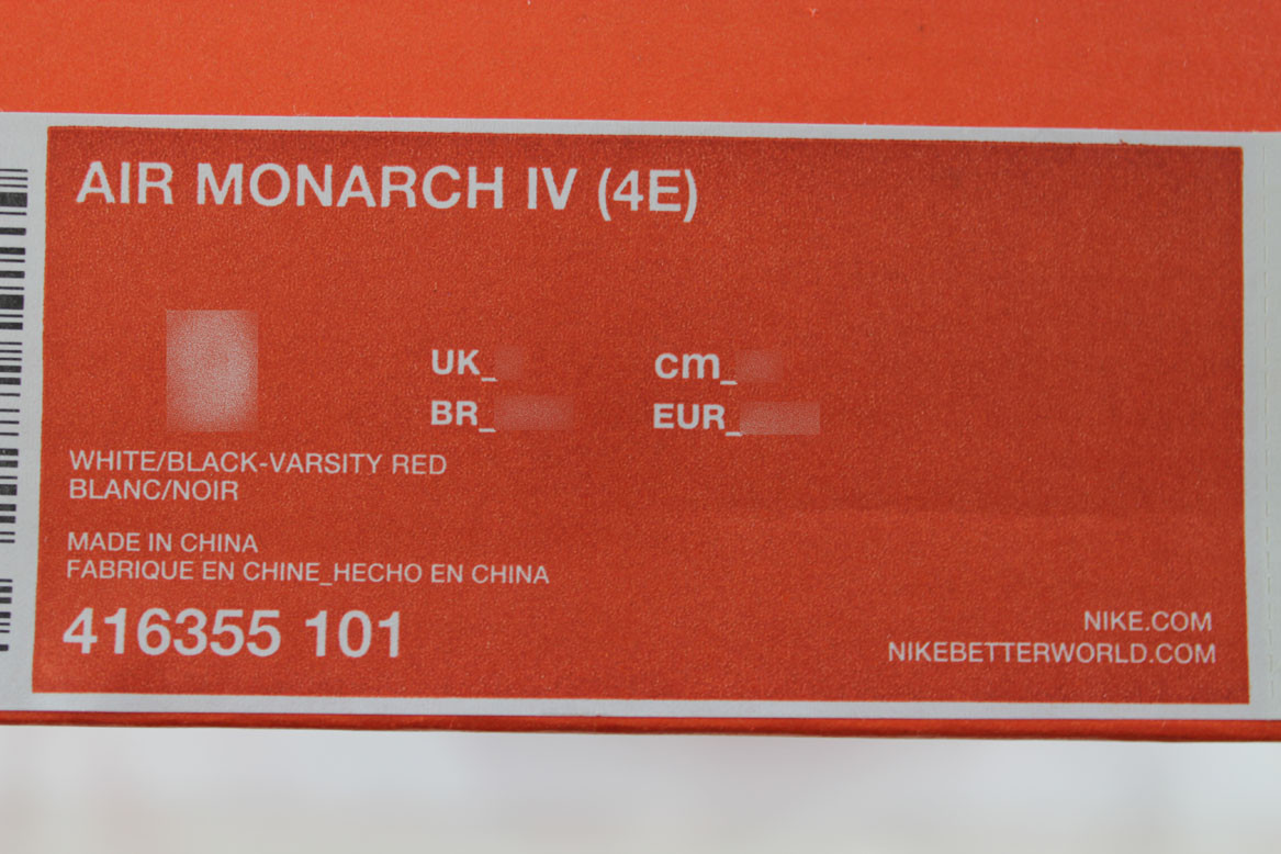 NIKE AIR MONARCH IV 4 EXTRA WIDE 4E EEEE WHITE/BLACK/RED CROSS TRAINER MEN SIZES
