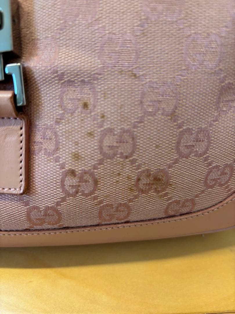 Gucci Pink GG pattern Canvas Leather Shoulder Bag Jackie 0013735 Used from Japan