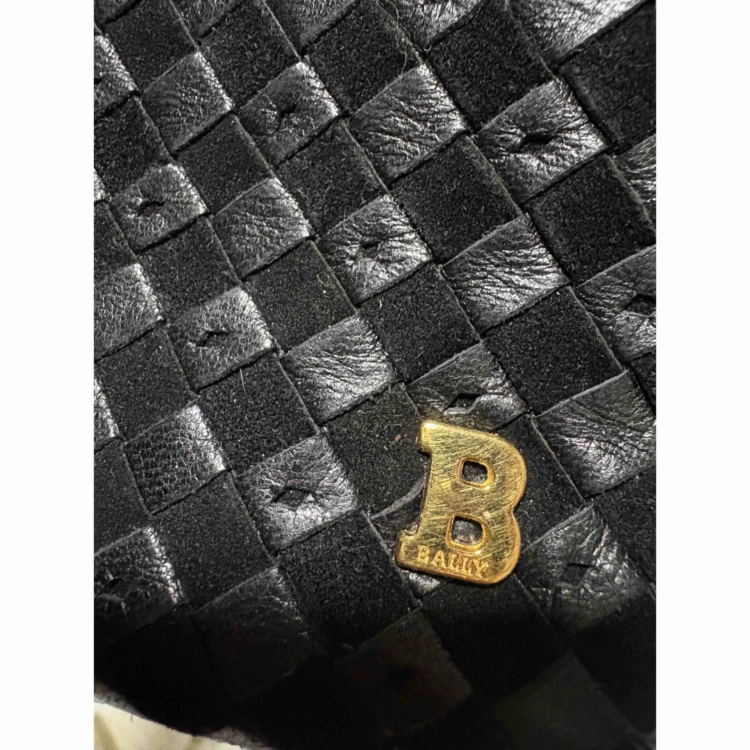 BALLY Shoulder Bag Leather Black Size: W:9.8 × H:7.9 in.