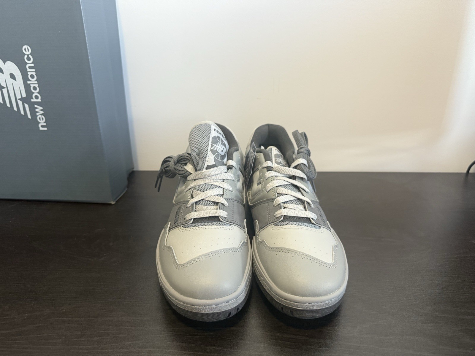 New Balance 550 Low Gray/White Colorblock Lace-Up Sneaker BB550UTG