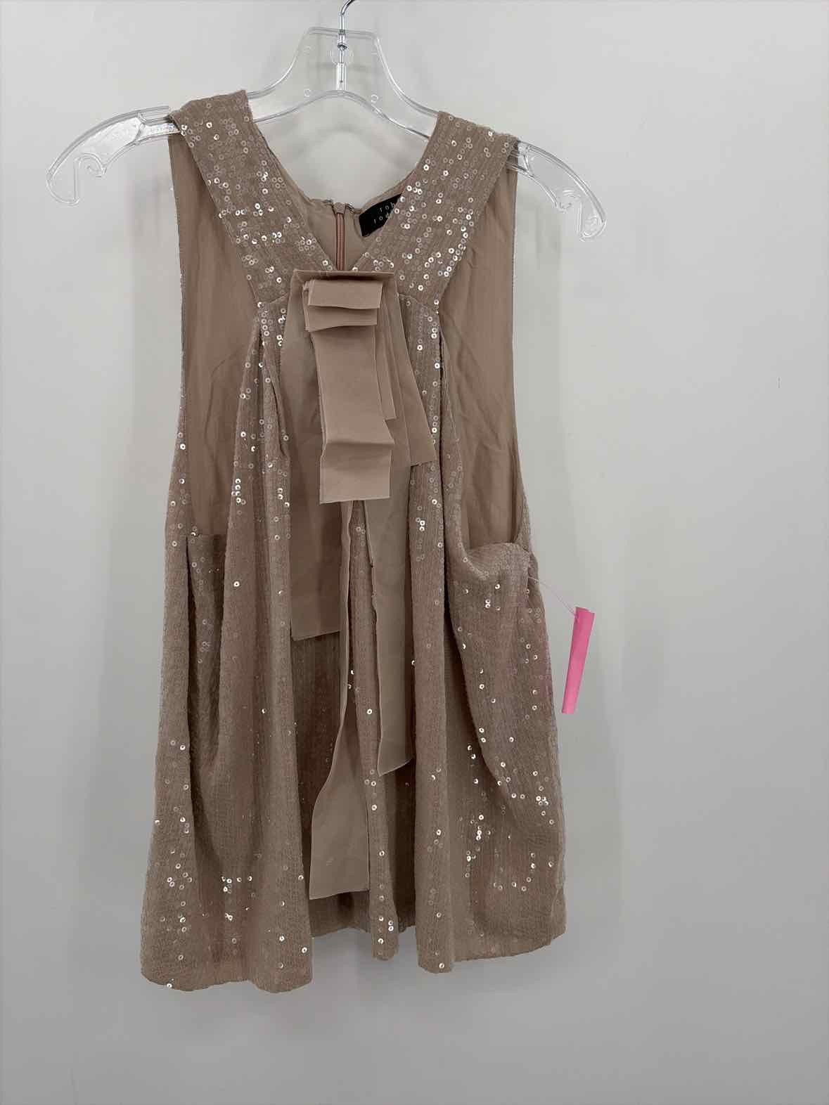 Pre-Owned Robert Rodriguez Tan Size 10 Sequin Tank Top