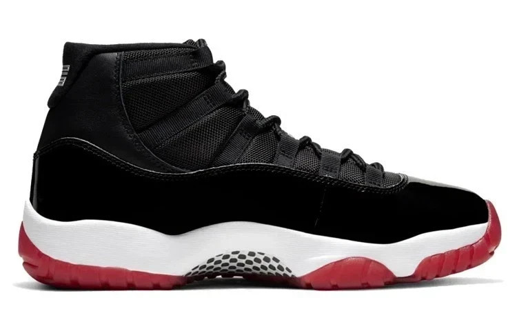 Nike 378037-061 Air Jordan 11 Retro Bred Black Red High Top Men Basketball Shoes