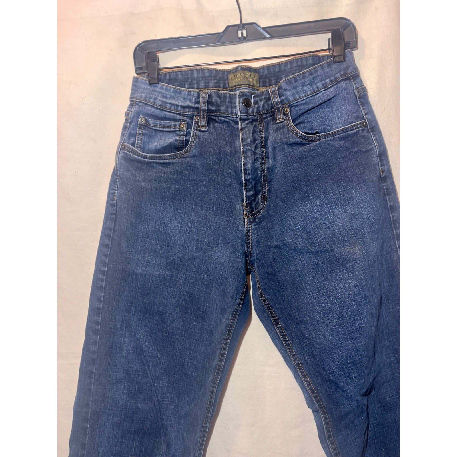 Urban Star Mens Straight Denim Jeans 32X34 Blue Medium Wash A99