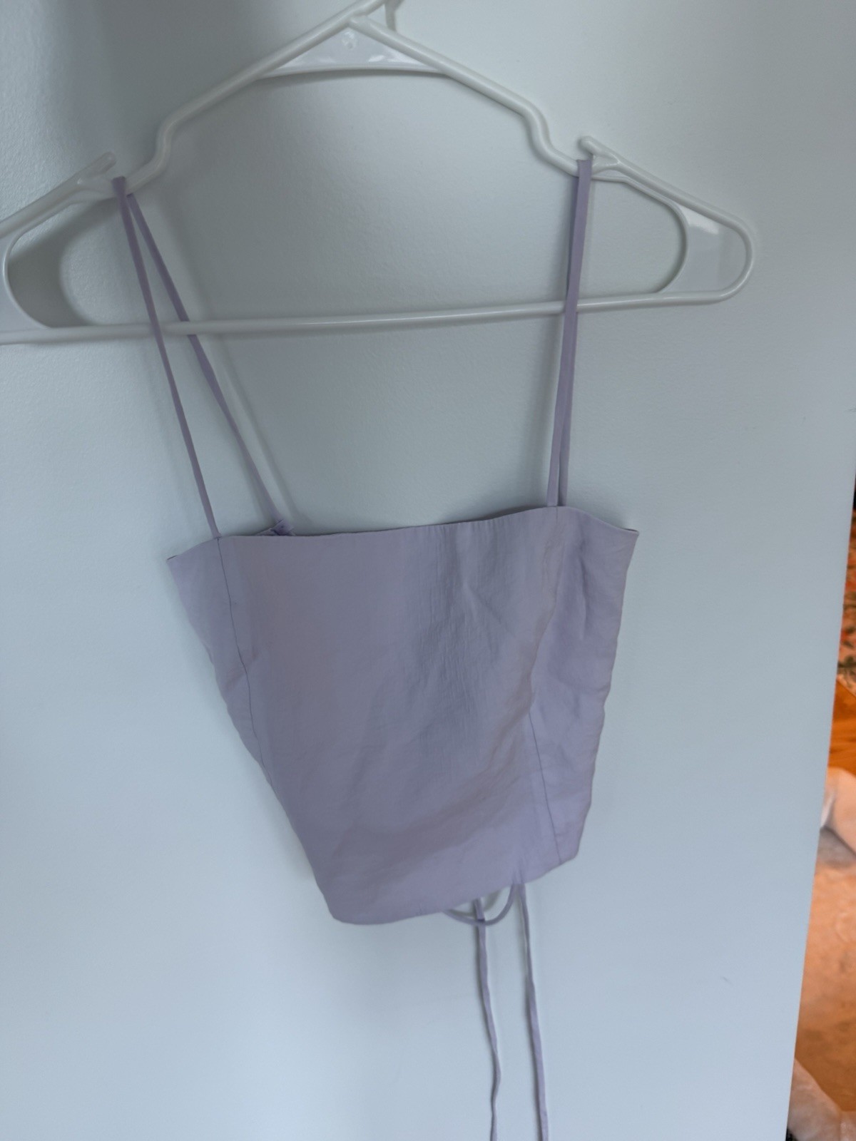 ZARA Lavender Lace-Up Corset Top Women’s Size S Regular Normal Strap