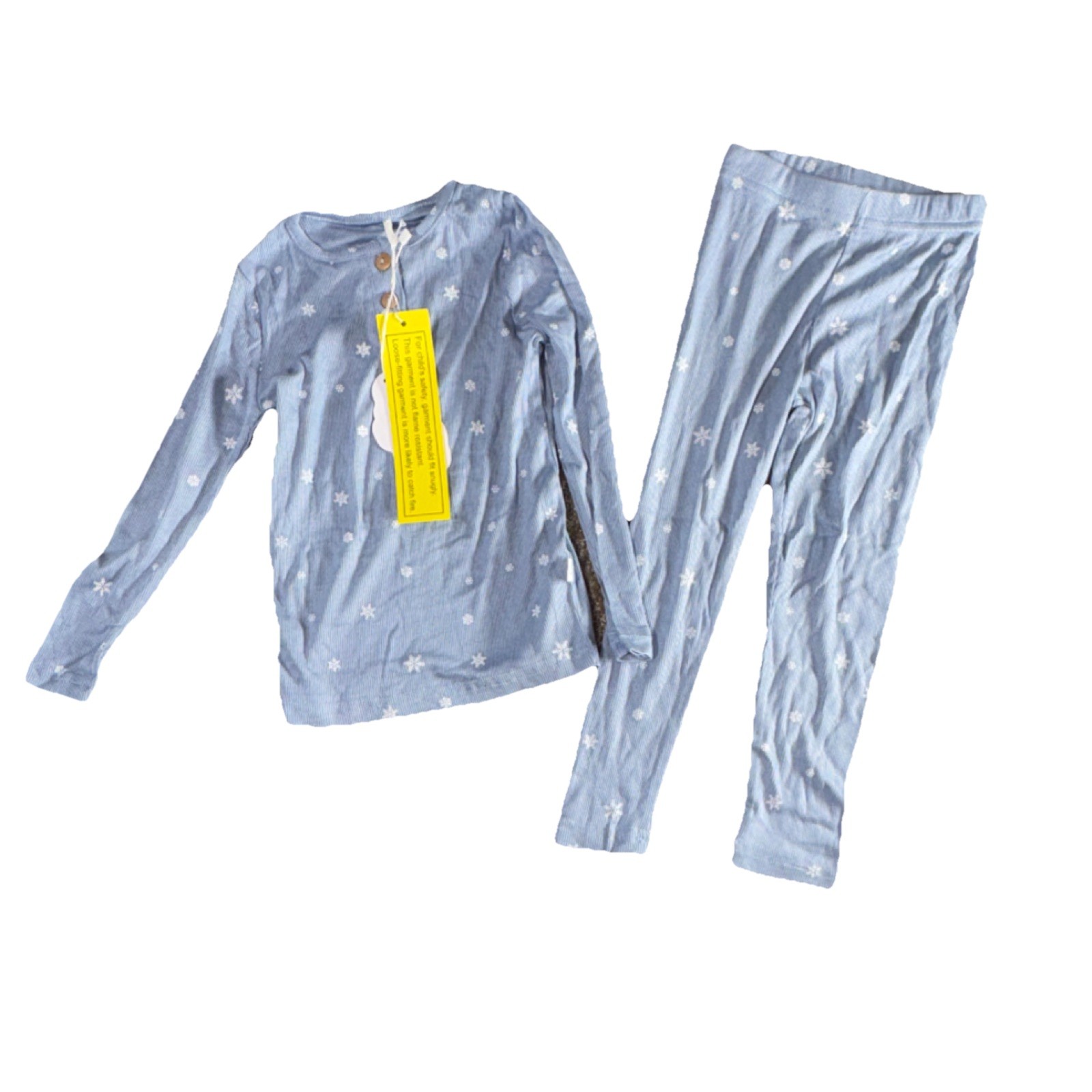 Pouf Snowflake Blue Pajama Set Unisex Baby & Toddler 4T 95% Cotton 5% Spandex