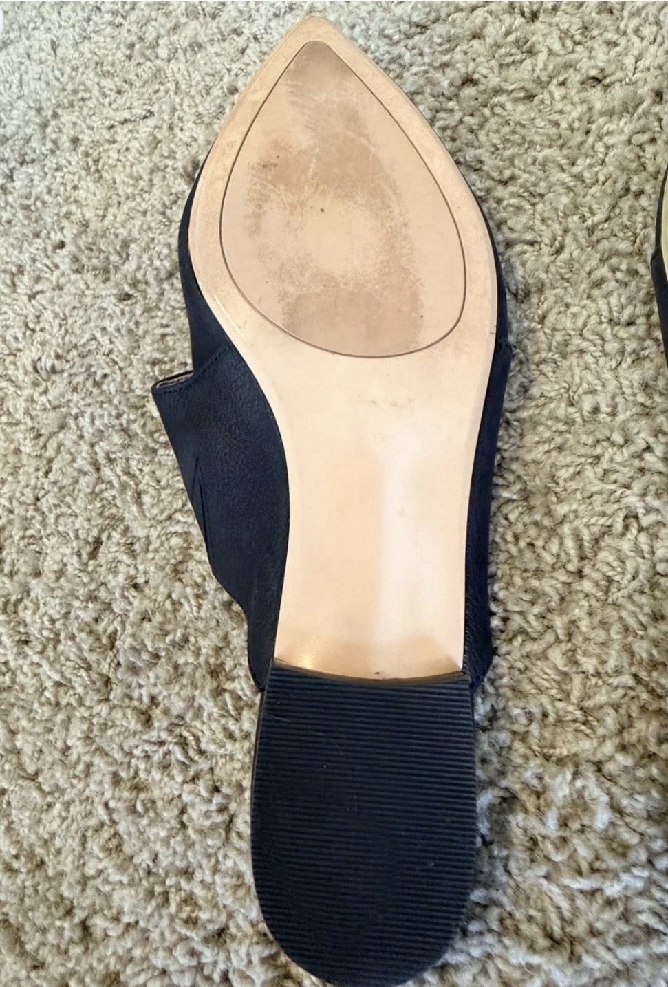 Caslon Luke Black Suede Knotted Flat Mules Size 7 1/2