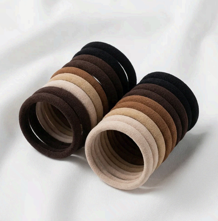 50 Pcs Simple Hair Ties, Minimalist & No Crease. 12X9Cm, Cloth, Gentle on Hair,