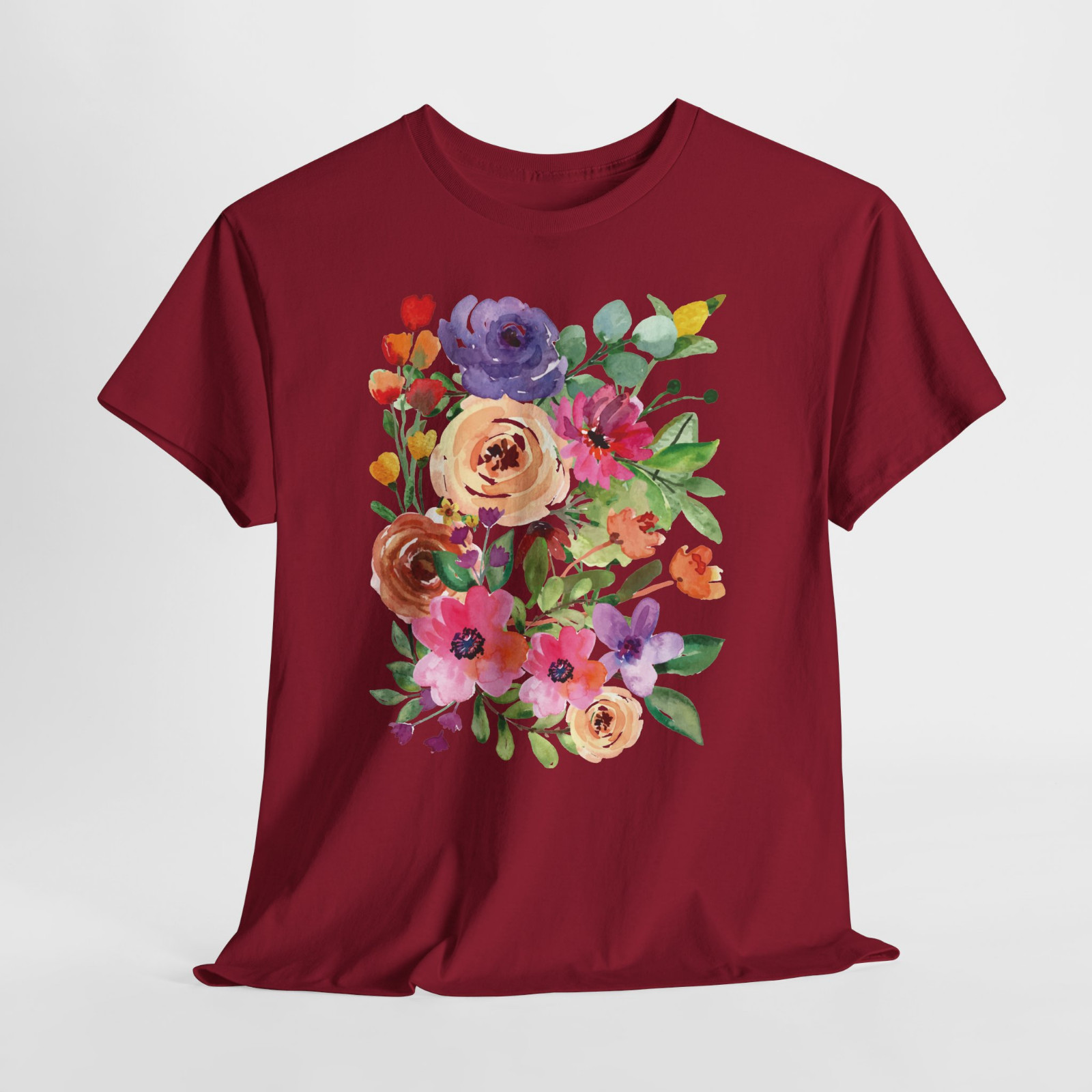 Rose Floral Bouquet Beautiful Pink Graphic T Shirt Tee Top S-XL Plus 2X 3X 4X 5X