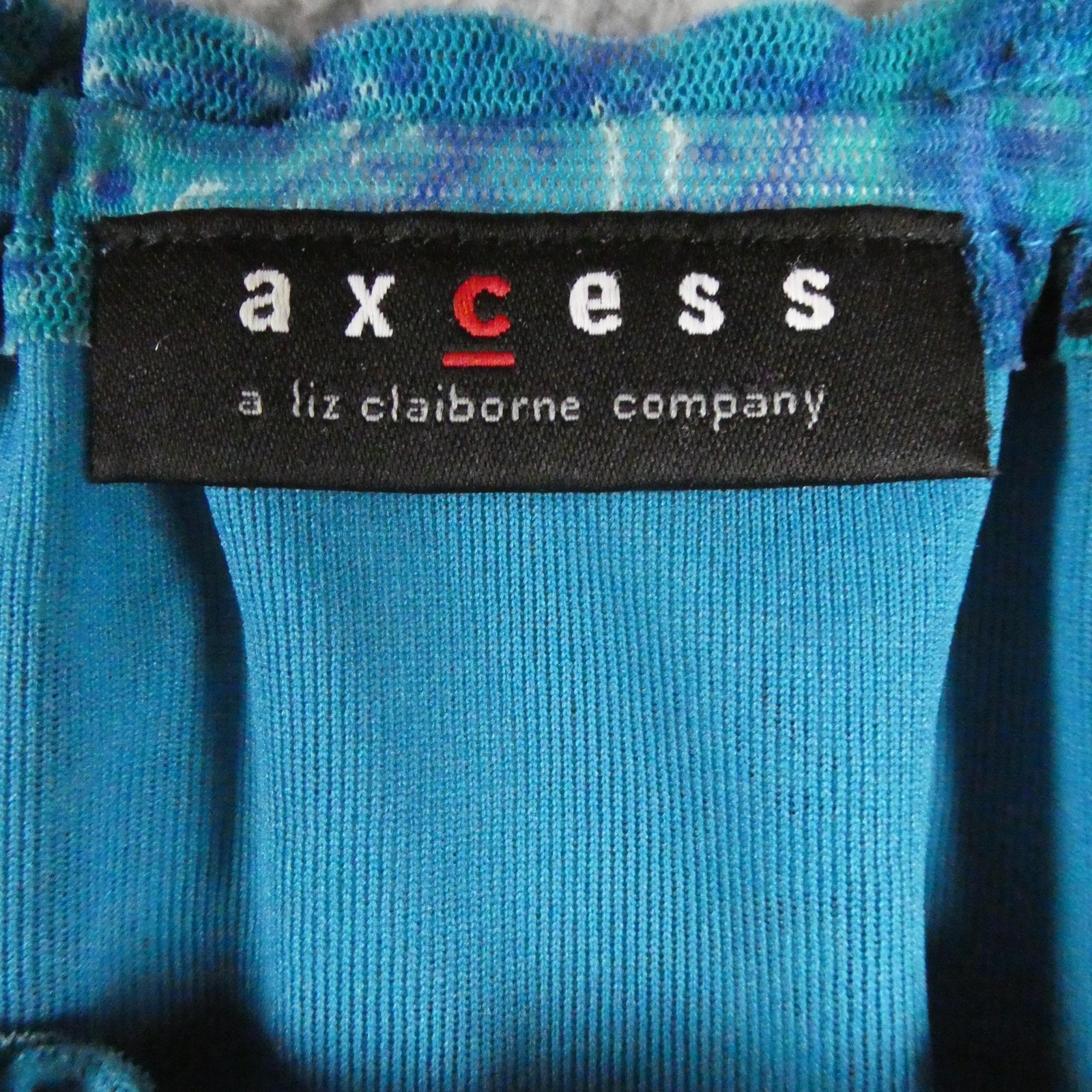 Axcess Blouse Womens Small Blue Scoop Neck Paisley Cap Sleeve Lined Tunic Top