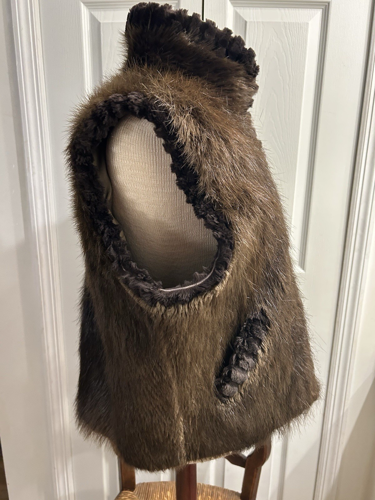 MUSI Canadian Brown Sheared Beaver Zip up Vest Coat Jacket~Pockets~Marianne~12