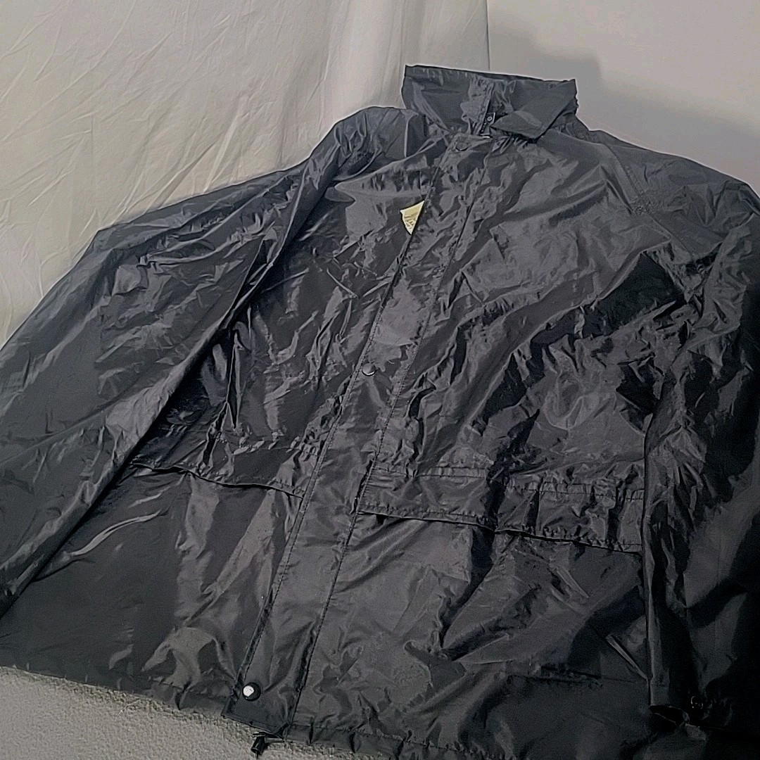 Mil-Tec Sturm Handels GmbH Rain Jacket Black Waterproof Hood In Collar (XL) NWT
