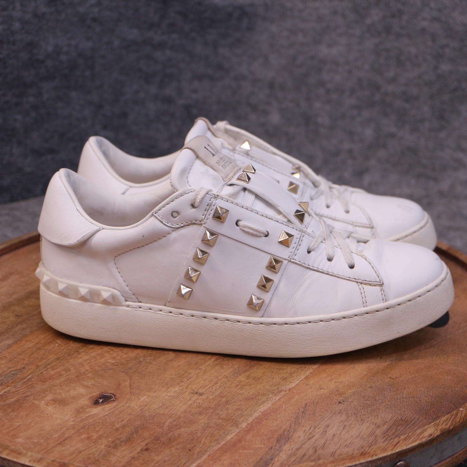 Valentino Garavani Rockstud Untitled Sneakers White Leather Size 38 Made Italy