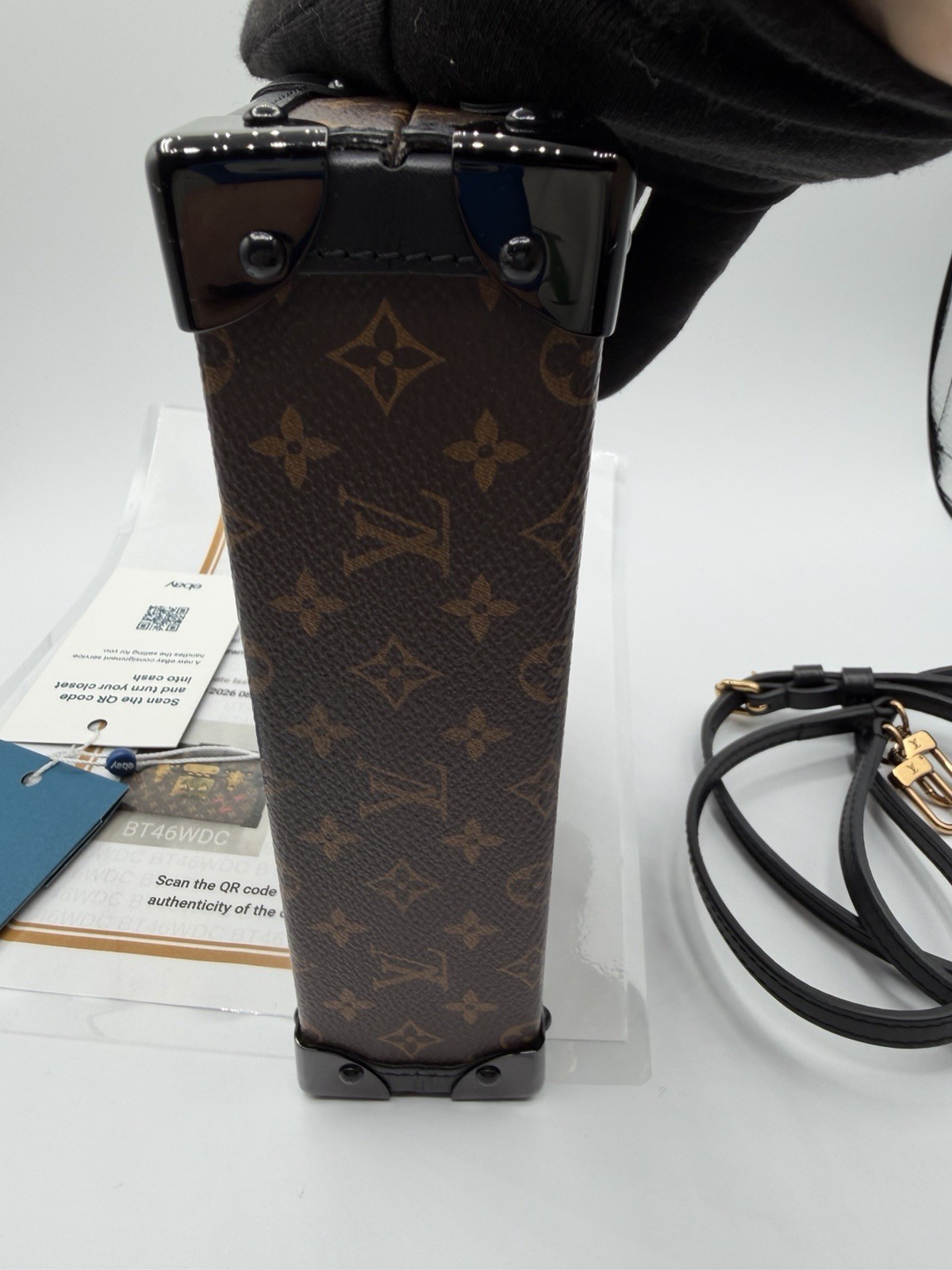 Louis Vuitton Petite Malle Monogram Trunk Box Clutch Brown/Black Gold HW