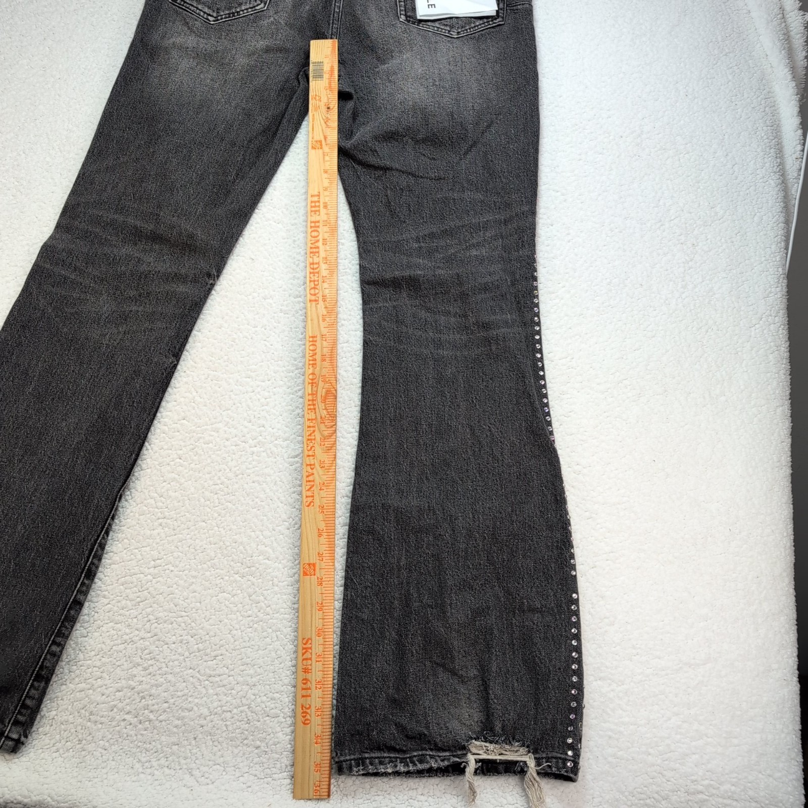 Purple Brand P004 Jeans Mens 36×34 Black Studded Distressed Rockstar