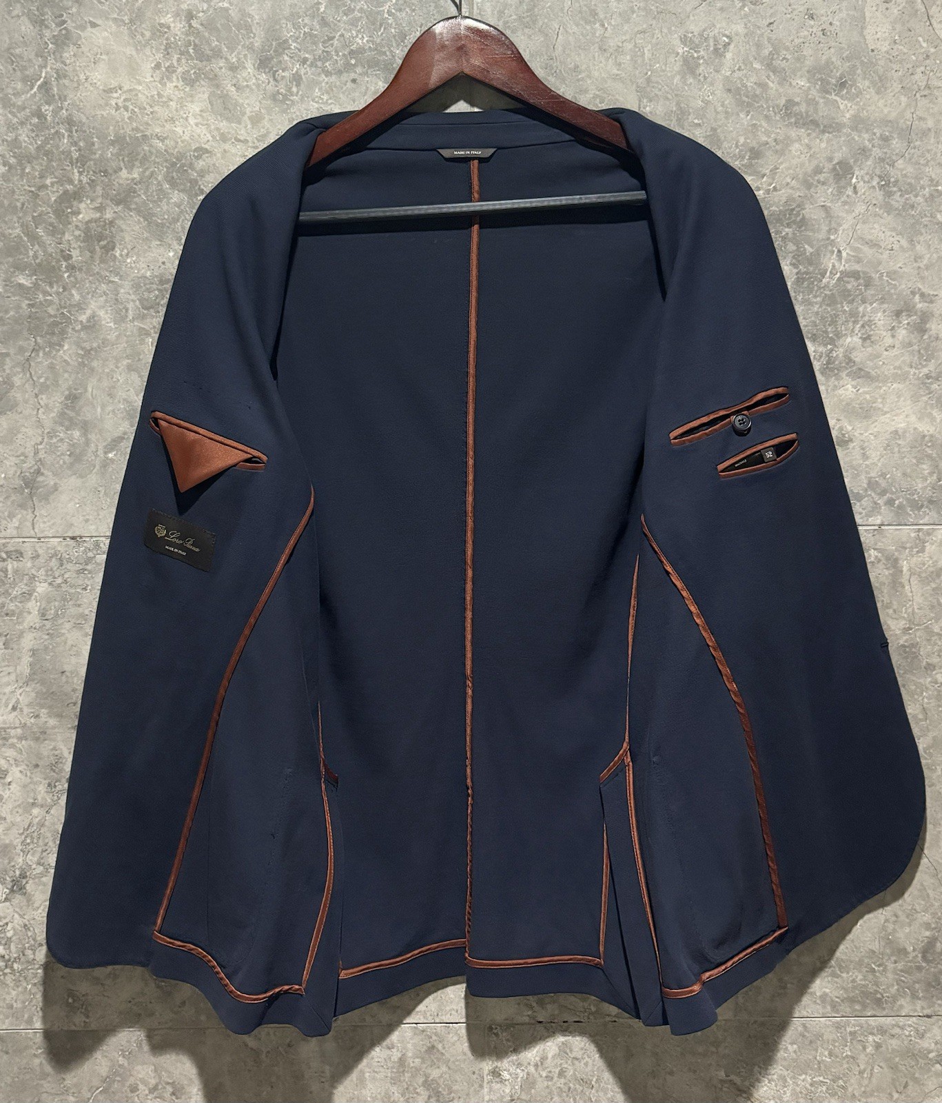 LORO PIANA ‘Sweater Jacket’ Lightweight Knit Cotton Jersey Piquè 52 IT $3250+