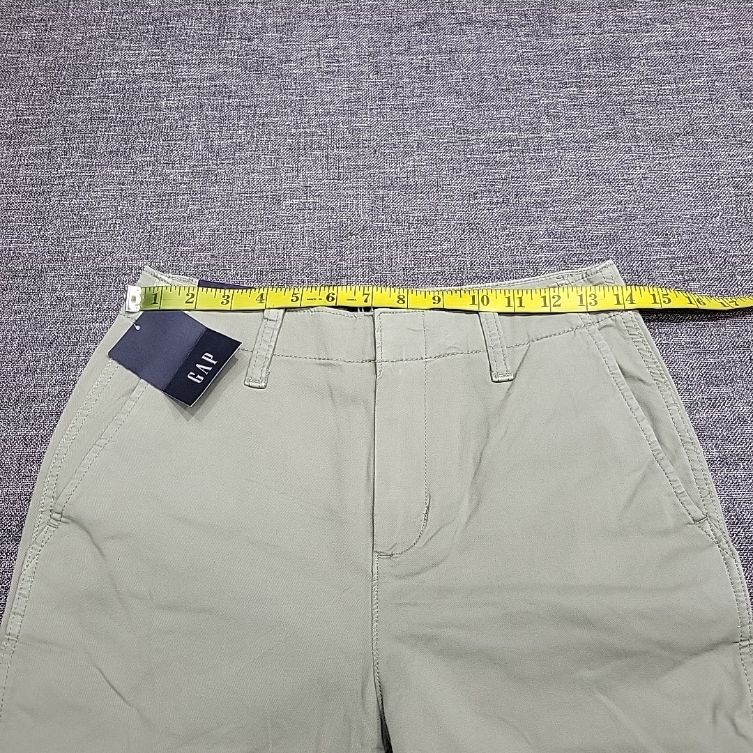 Womens Button Zip Fly Stretch Cotton Pants w Pockets Green Size 4