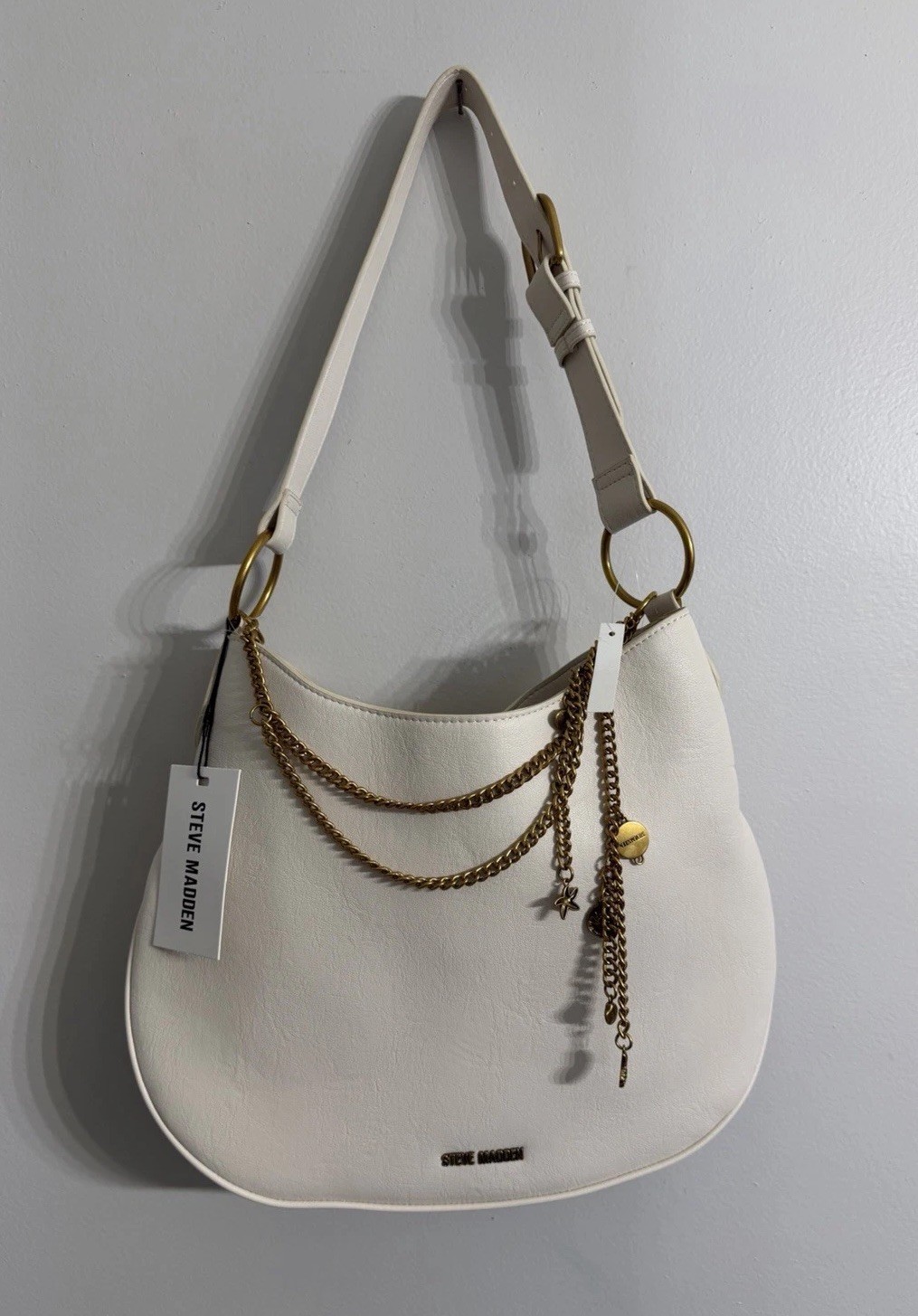 Steve Madden Cream Color Crescent Hobo Shoulder Bag