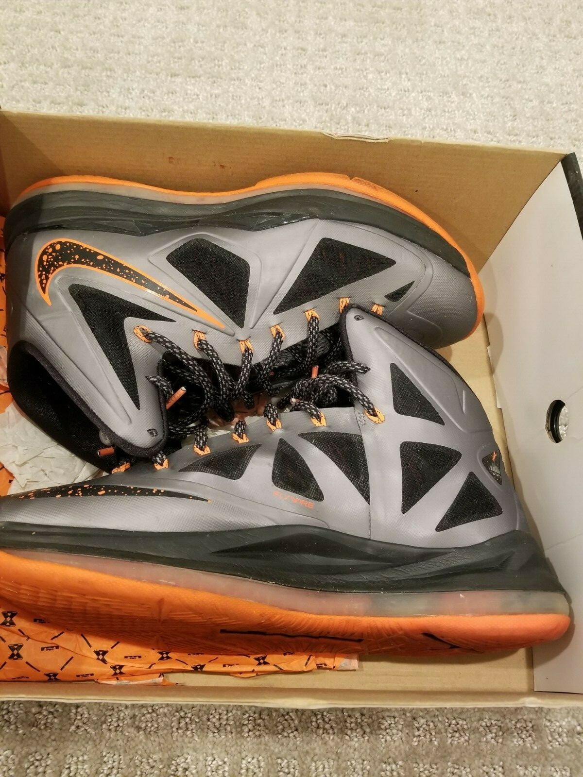 Size 9.5 – Nike LeBron 10 Lava 2012, Slightly used, original box included