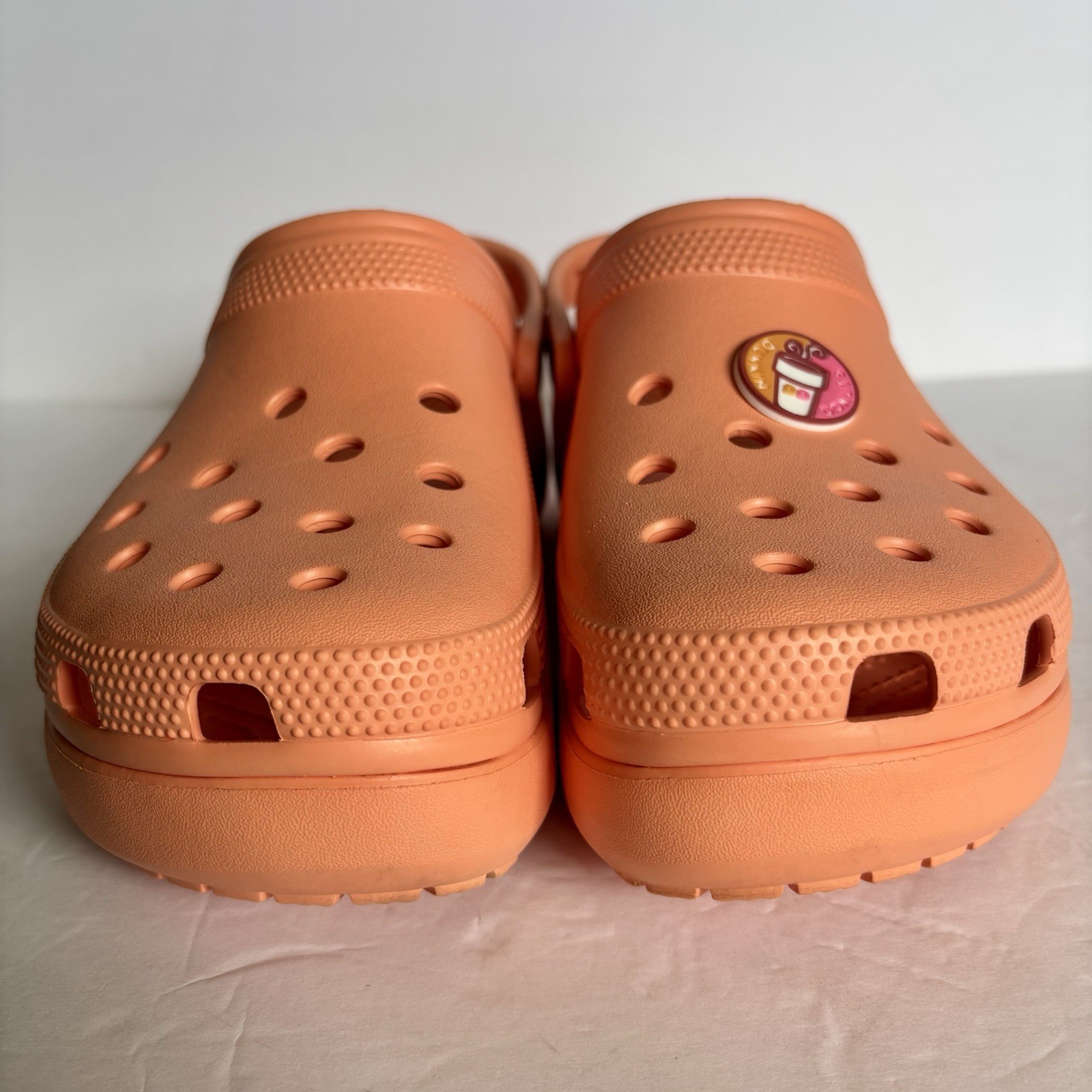 Crocs Classic Platform Clogs Papaya Orange Women’s 11 Dunkin Donuts EUC