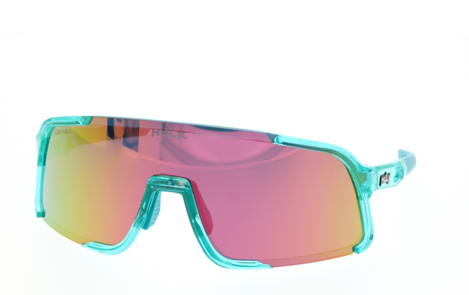 MCR HK45PZP Hulk Coral Glow Frame Safety Glasses Polarized Pink Mirror Lens