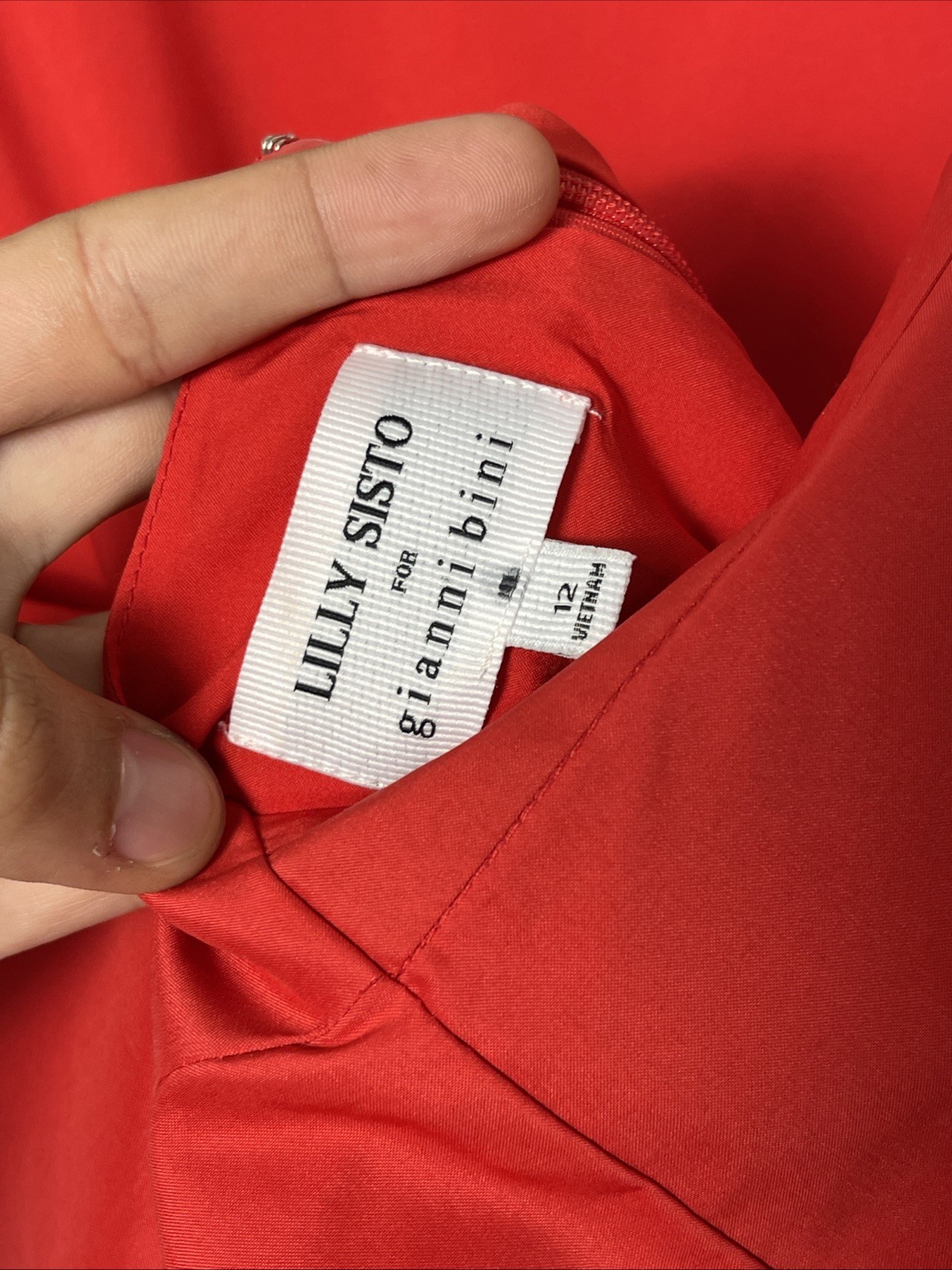 NEW GIANNI BINI x Lilly Sisto Red Blakey Taffeta Mini Dress Dainty Romantic 12