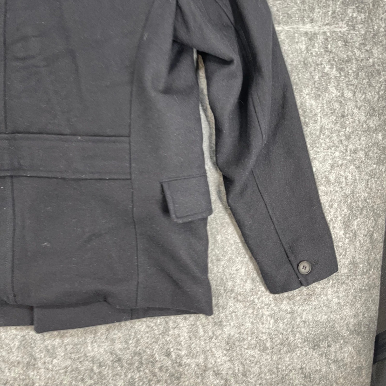 AllSaints Jacket Mens 38 Peacoat Black Wool Blend Italian