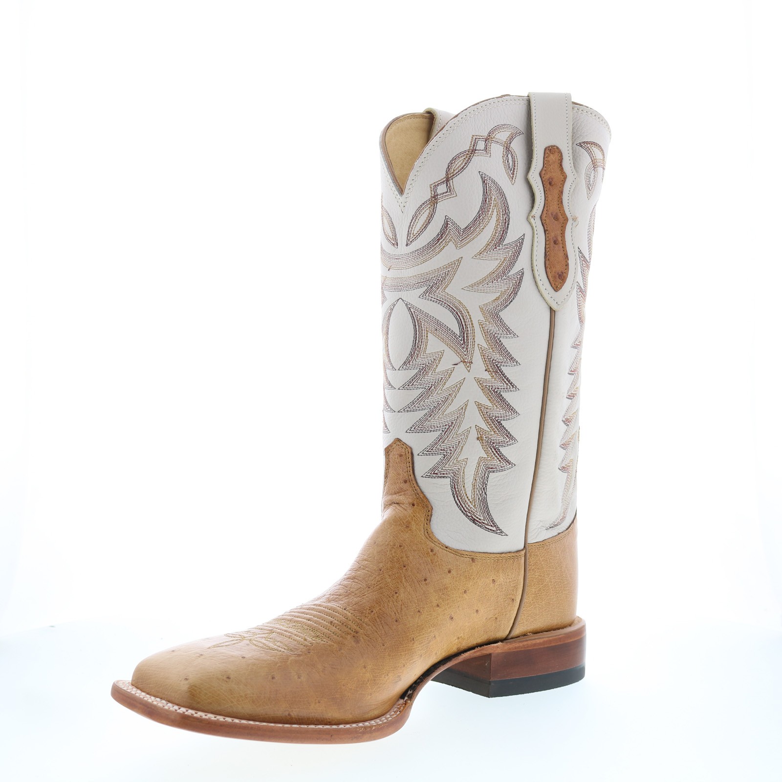 Justin Boots Pascoe Smooth Ostrich Made In USA Mens Brown Western Boots