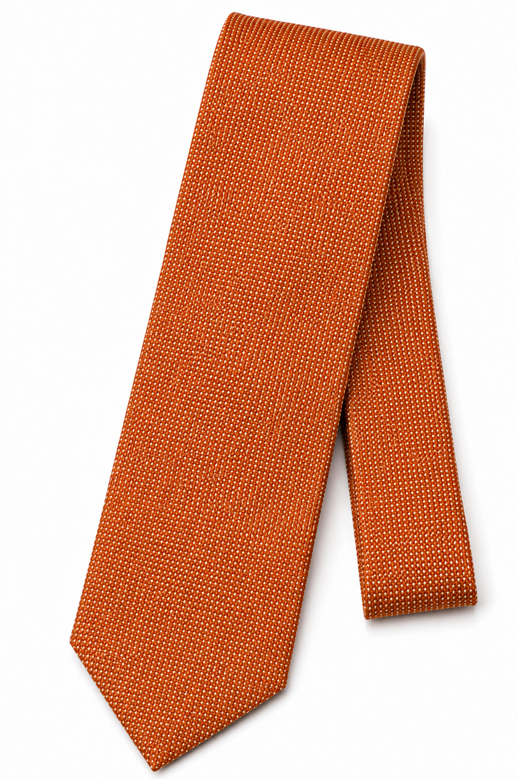 Men’s Copper Mini Dotted Slim Tie Woven Necktie for Business & Weddings
