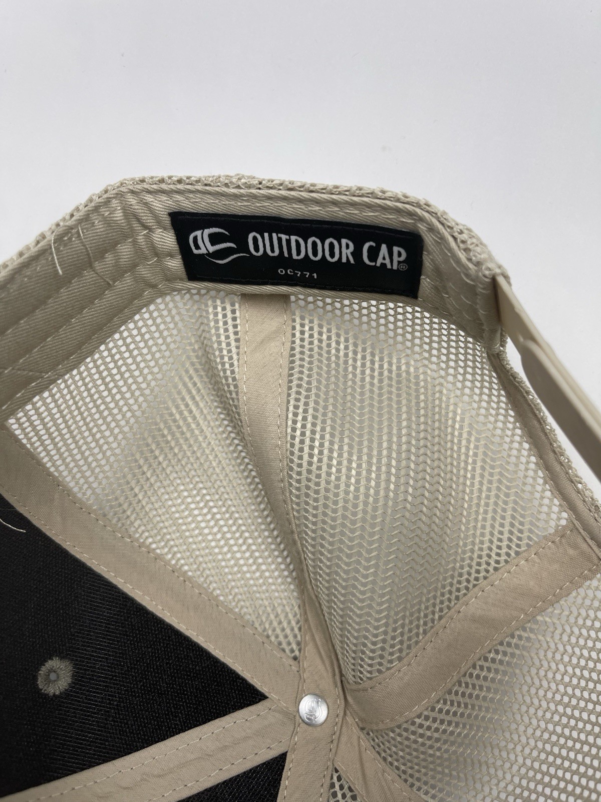 Outdoor Cap Men’s Gray/Beige Trucker Hat Mesh Back Adjustable One Size