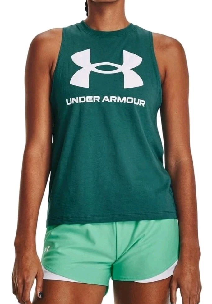 Under Armour 1356297 Womens UA Live Sportstyle Sleeveless Tank (Size M)Teal Blue