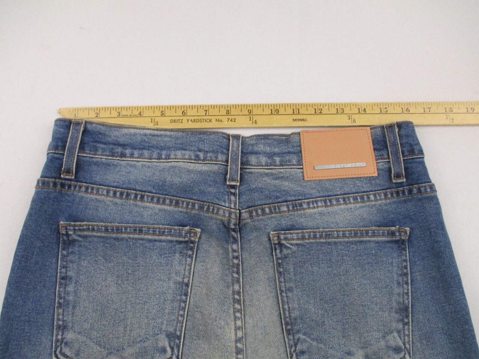 First Row Men’s Jeans 34 Blue Denim Distressed Designer Bootcut 34×33