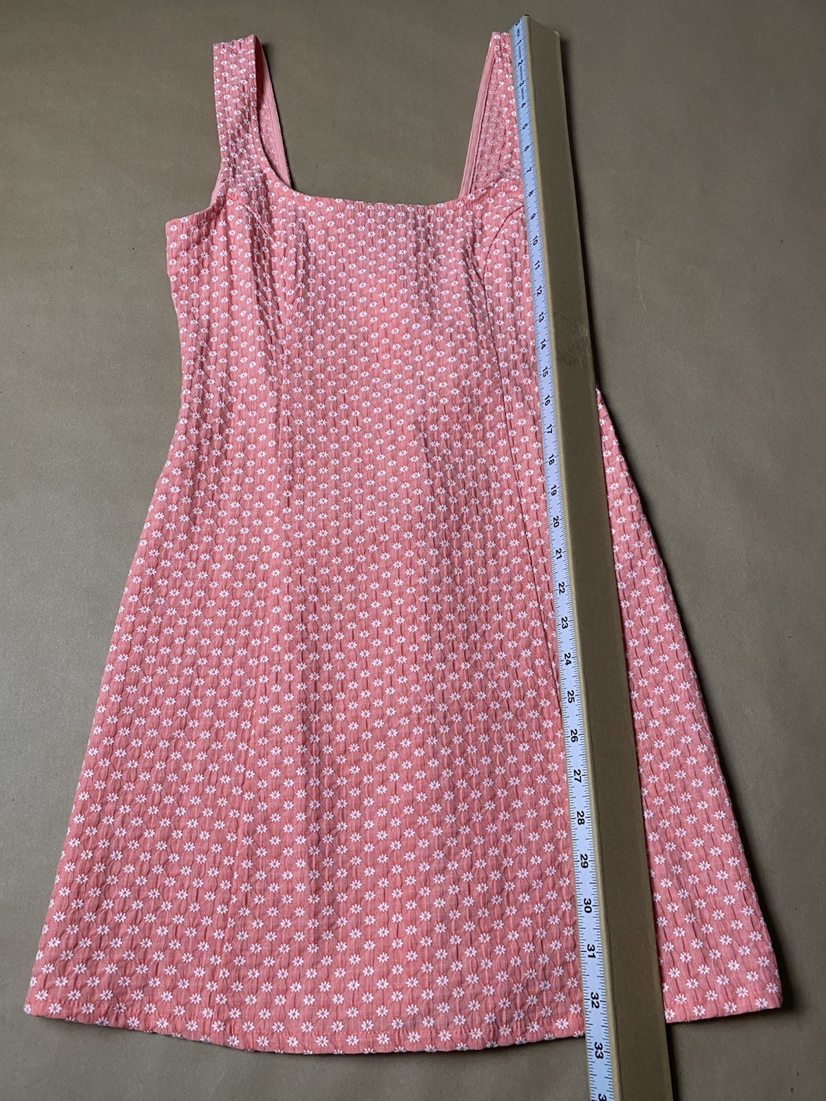 Urban Outfitters M Medium Folly Fitted Notched Mini Dress Peach Daisy Stretch