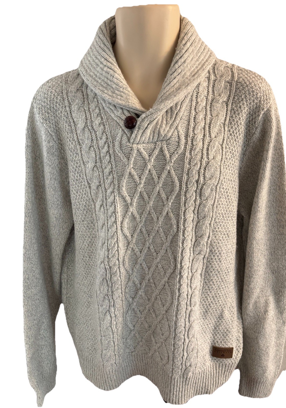 Emerald Isle Knitwear Mens L/XL Fisherman Sweater Killarney Pullover Wool Blend