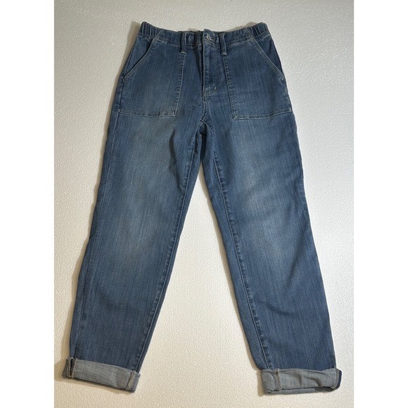 Judy Blue Los Angeles Womens Jeans Size 326 Blue Denim Elastic Waist Cuffed