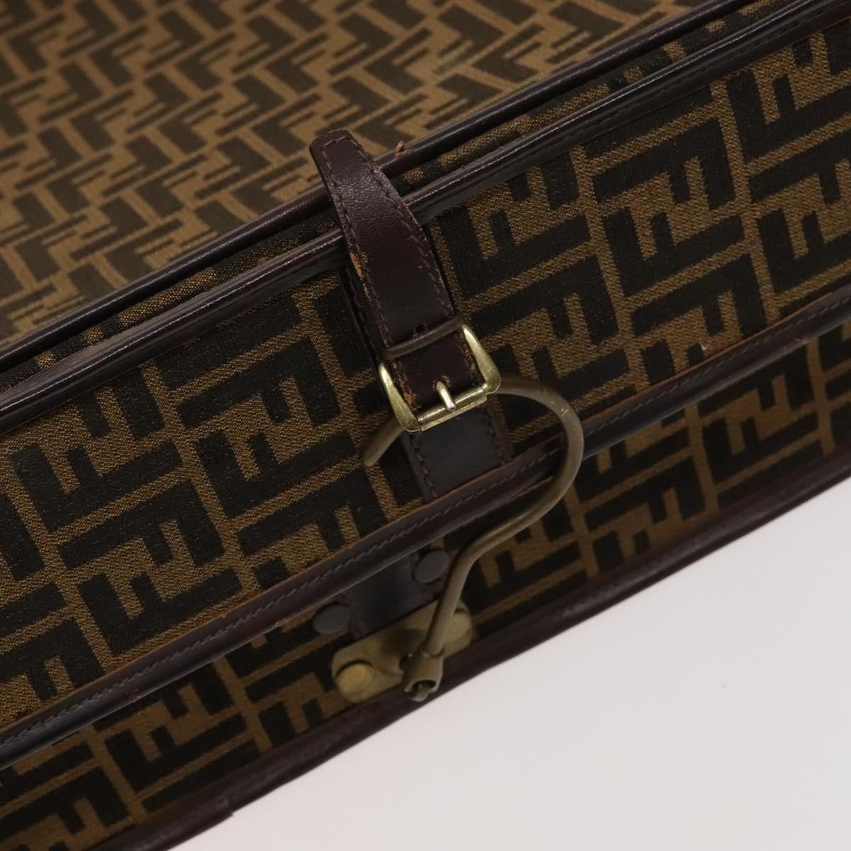 FENDI Zucca Canvas Garment Cover Brown Black gold Auth sw767