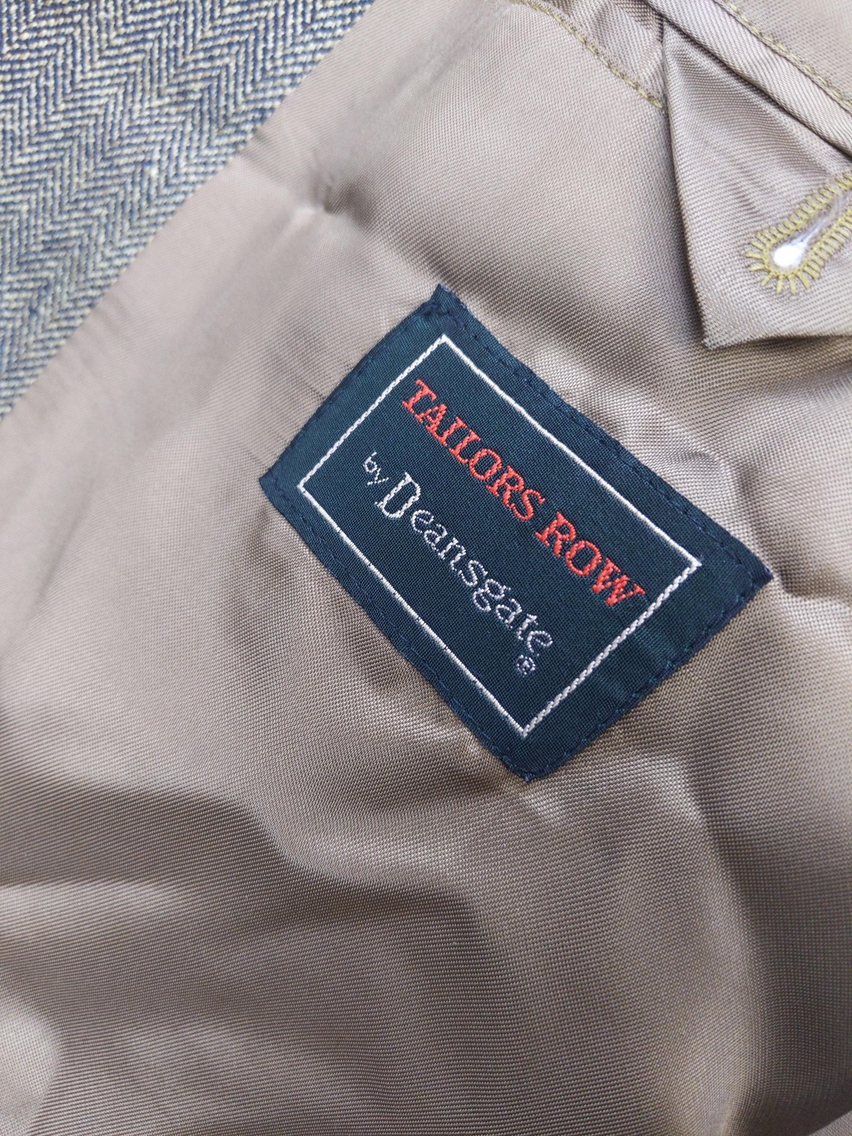 Tailors Row By Deansgate Blazer Mens 48 Brown Silk Wool Herringbone Sport Coat
