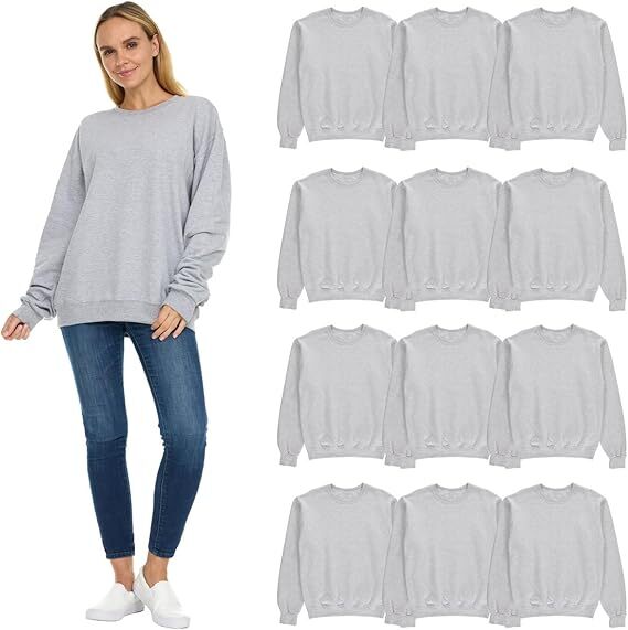 BILLIONHATS Bulk Wholesale Womens Oversized Crew Neck Sweatshirts for Charities