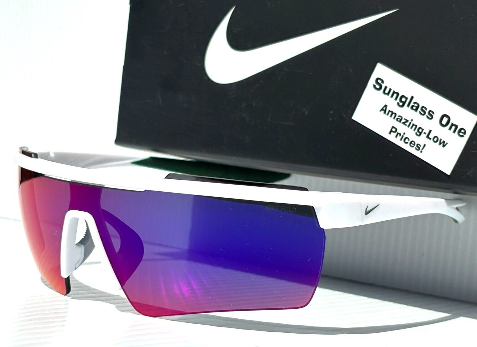 Nike WINDSHIELD ELITE 20 White Gorge Green Frame Field Tint Sunglass CW1167 105