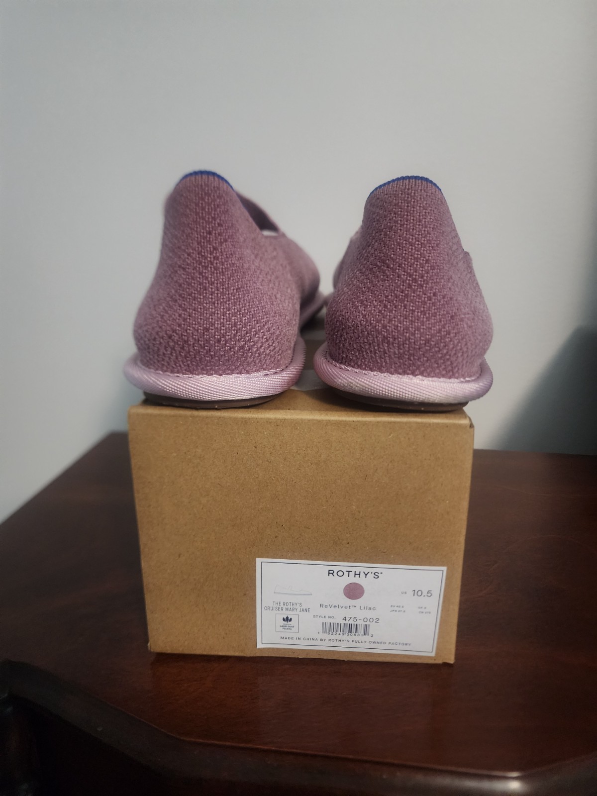 Rothys ReVelvet Cruiser Mary Jane, lilac, 10.5, worn a few times and washed twic