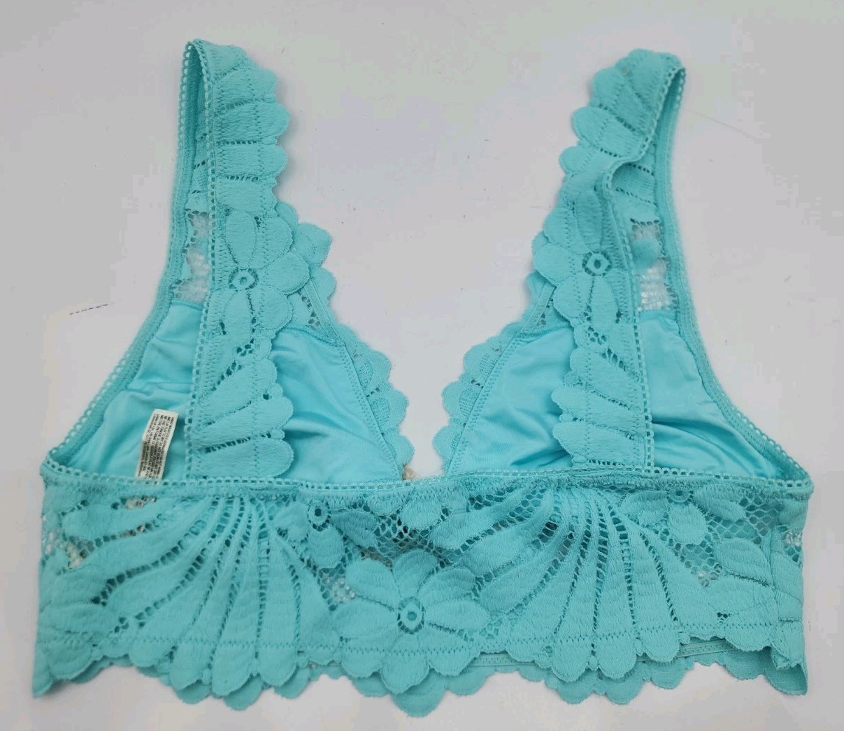 Free People Intimately Petal Party Plunge Bralette in Waterspout Soft Blue