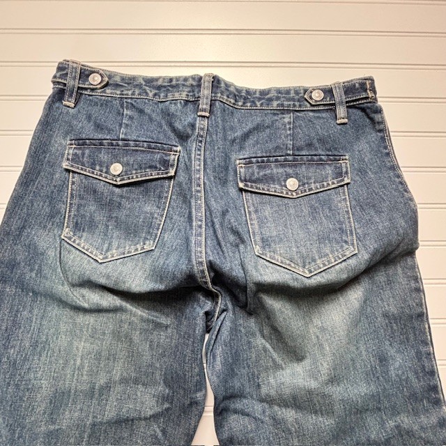 Gap Jeans Womens 12 Wide Leg Cuffed Denim Cropped Blue High Rise Vintage