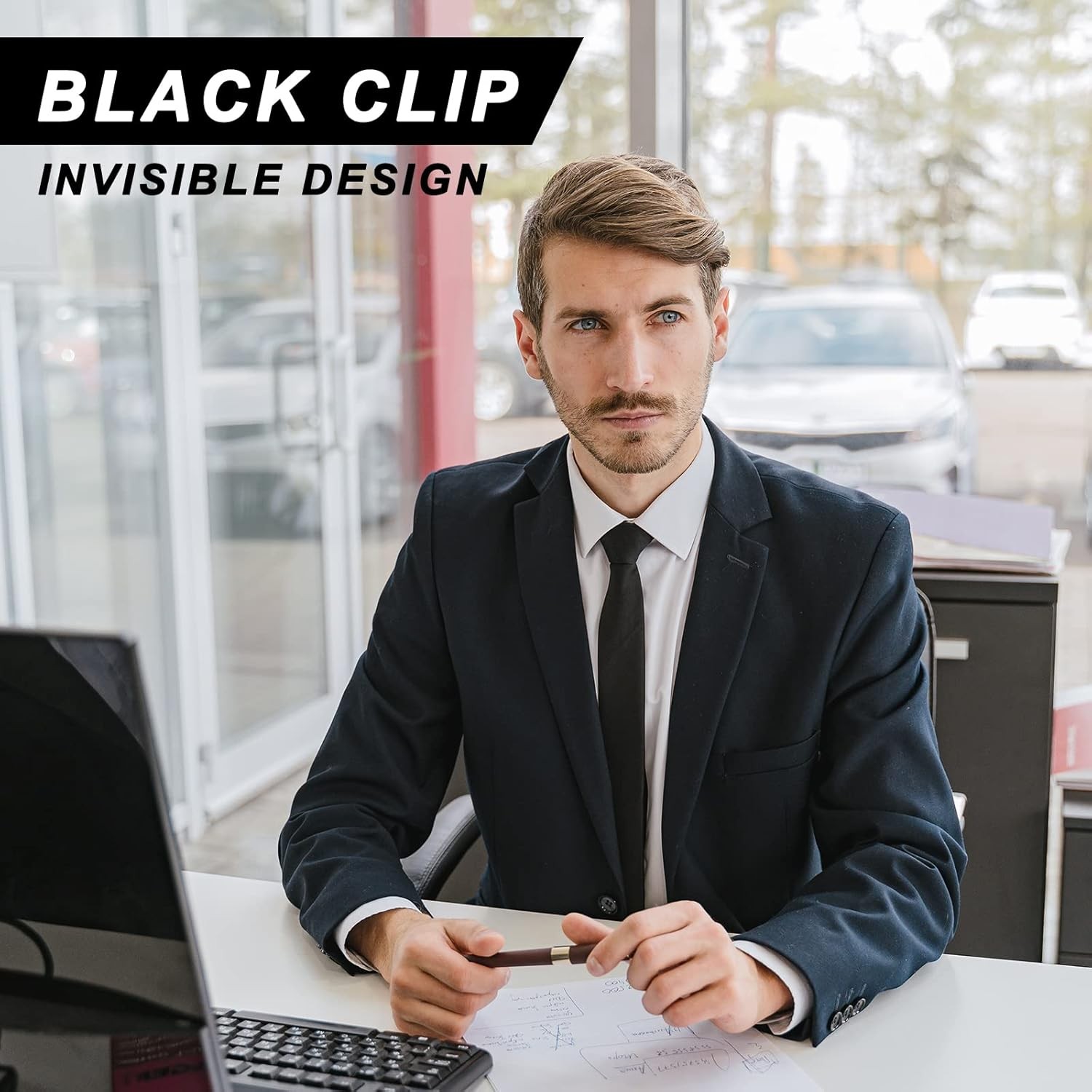 6PCS Clip On Ties Men Solid Color Pre-Tied Necktie 20″ Wedding Office School