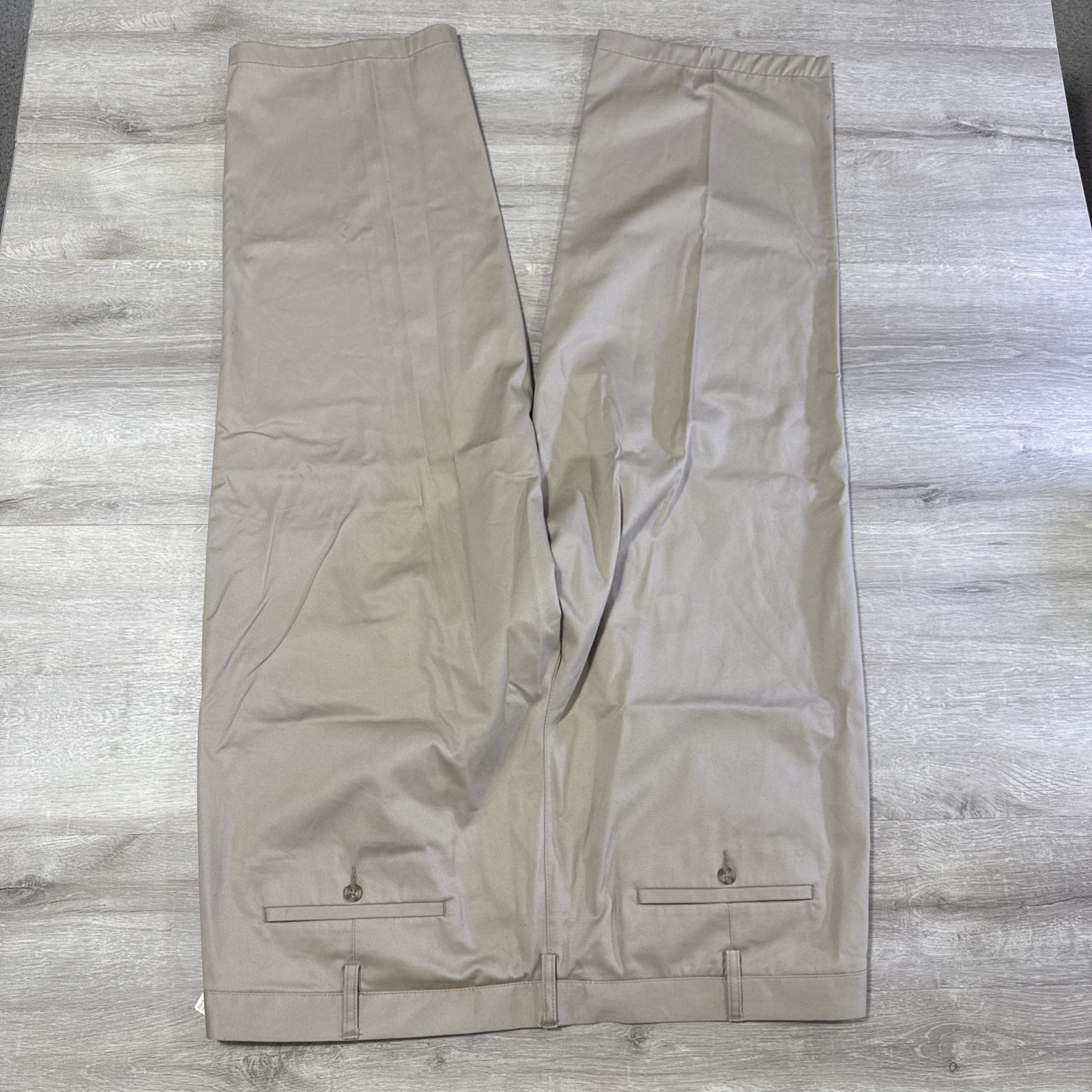 Merona Men’s Pleated Khaki Pants 46×30 Beige NanoTex Fabric 100% Cotton NWT