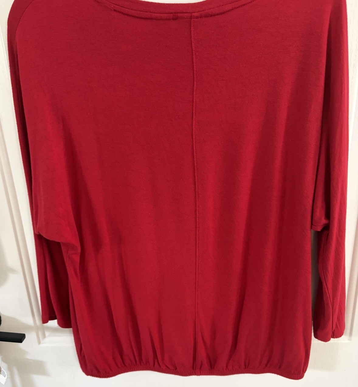Mercer Madison Vibrant Red Top/Dolman Sleeves Gathered Hem Size M
