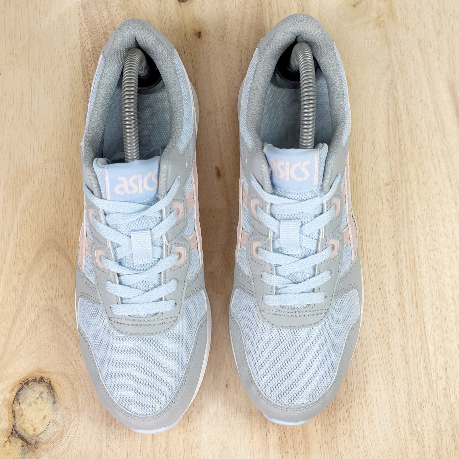 ASICS Lyte Classic Mesh Fabric Sneakers Blue Grey Pink Juniors 7 8.5 Women
