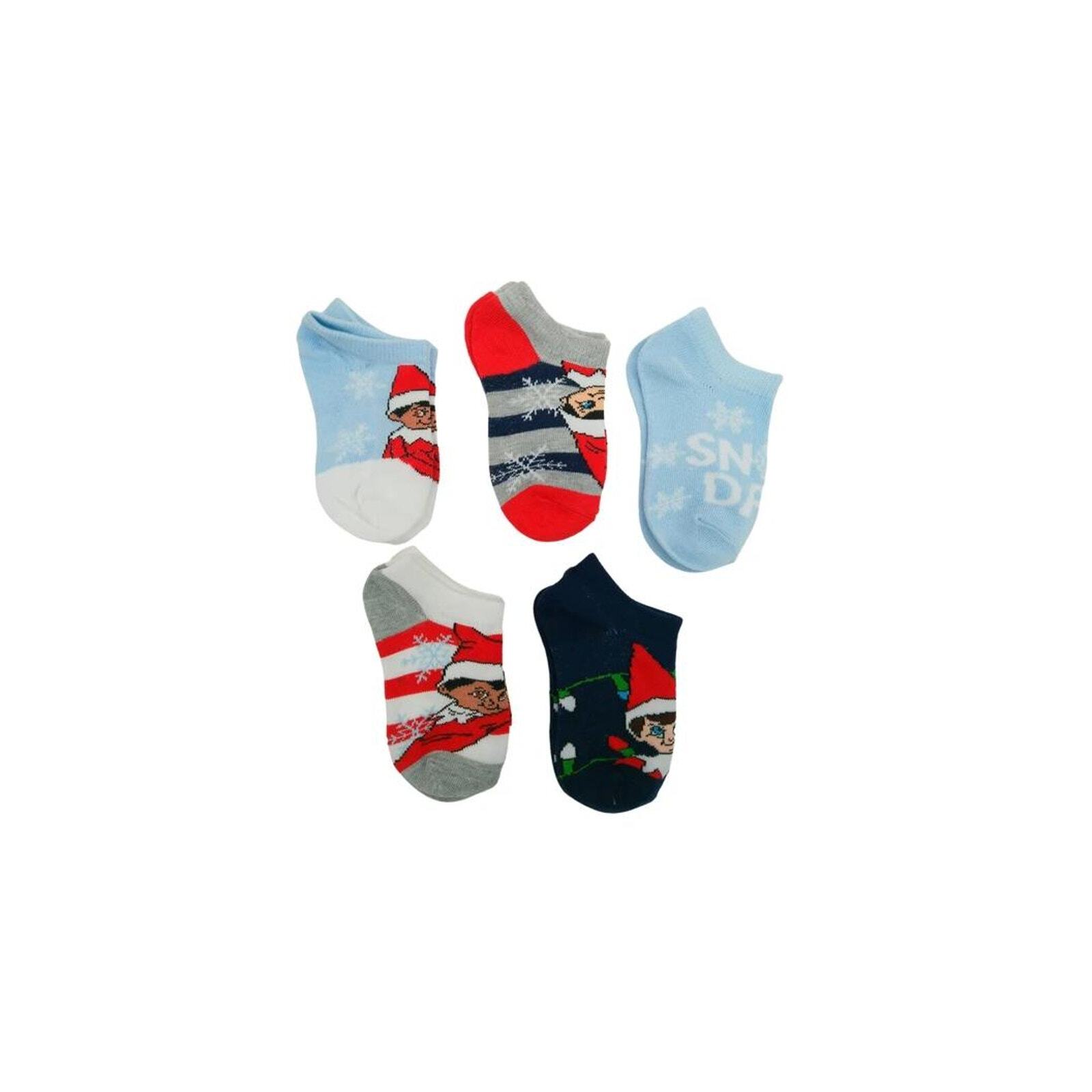 5 Pack Elf On The Shelf Snow Days No Show Socks Size 4-6 Shoe Size 7-10 2 Count